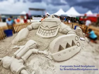 robo crab sand sculpture