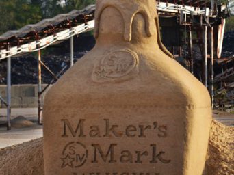 makers mark logo sand sculpture