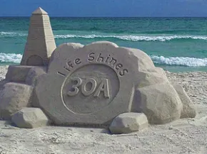 30A logo sand sculpture